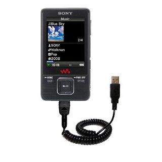 Coiled USB Cable for the Sony Walkman NWZ A729 with Power