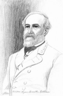Lynn Hutchins Original Art Confederate General Robert E Lee Pencil