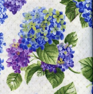 Quilt Fabric Clothworks Hydrangeas Floral Green Purple Pink Blue 1