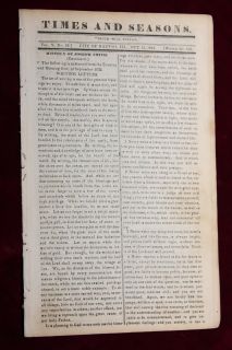 Exrare Nauvoo Newspaper 1844 Mormon Nauvoo Gen Conference Temple