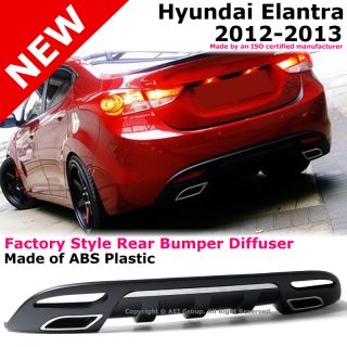 For Hyundai Elantra Sedan 2012+ UP Rear Bumper Diffuser ABS Unpainted