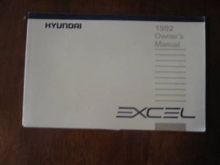 1992 Hyundai Excel Owners Manual