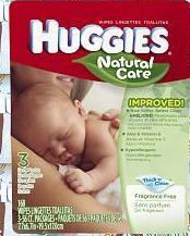 Huggies Baby Wipes Natural Care 3 56 Ct Packages New 168 Ct Total Aloe