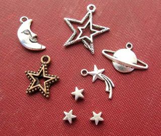 Shooting Star Planet Pendant Silver Copper Astronomy Meteorite Jewelry