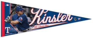 Ian Kinsler Texas Rangers Le 2010 Premium Felt Pennant