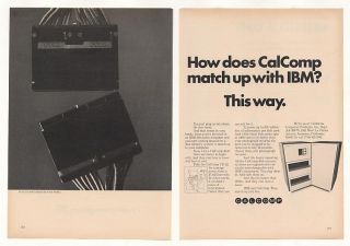  Calcomp CD 22 Disk Memory System Plugs into IBM Computer 2 Page Ad