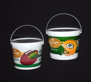  Bay Packers KEMPS Vanilla Ice Cream Bucket LOT of 2   WI NFL Football