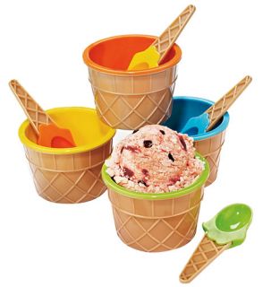 Colorful Ice Cream Bowls with Spoons Christmas Gifts for Her for Mom