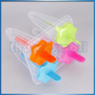 Six Pointed Star Ice Popsicle Maker Ice Cream Mold Set of 4 Freeze