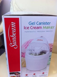 New Sunbeam Gel Canister Ice Cream Maker 1qt No Salt
