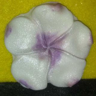 GUM PASTE HAWAIIAN PLUMERIA FLOWERS WHITE & PURPLE (20) CUPCAKE, CAKE