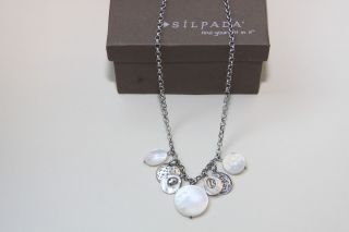 Silpada Sterling Silver Charm Necklace with Mother of Pearl N1830