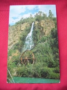 1967 Waterfalls Water Wheel Idaho Springs Co Vintage PC