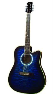Indiana Scout Elite IDC BLQ Acoustic Electric Guitar   Blue Sunburst