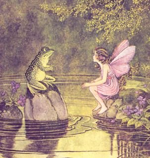  Frog Toad at Lily Pad Pond Ida Rentoul Outhwaite Large Art Card