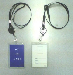 Retractable Black ID Badge Holder Nurse Security Office Alarm Entry