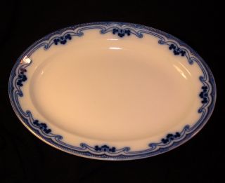 Grindley Flow Blue IDRIS Huge 15 Oval Platter Antique Gorgeous MINT