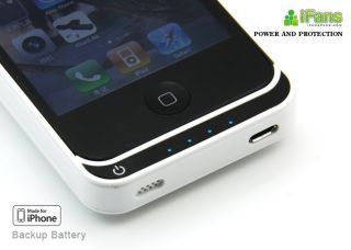 Ifans 1450mAh Emergency Charger Case for iPhone 4 4S External Backup