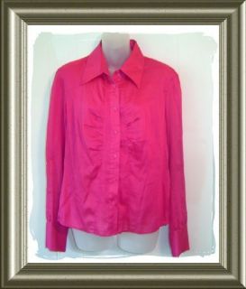 Look Womens Ideology Pink Dress Shirt Top L XL 12 14