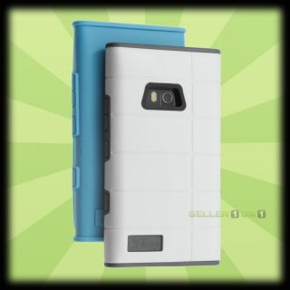 iFrogz Cocoon Case for Nokia Lumia 900 White Shell 2 TPU Gel Blue Grey