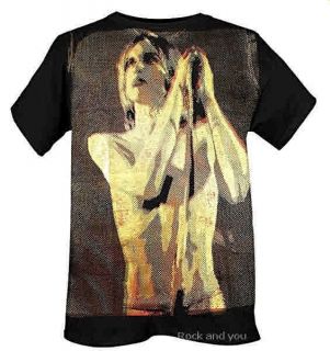 Iggy Pop Gold Foil The Stooges Punk Rock T Shirt L NWT