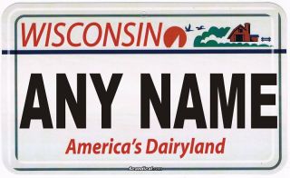 Personalized Custom Wisconsin License Plate Room Sign