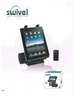 iHip Swivel Tablet iPad Speaker System Rotational Stand Holder Remote