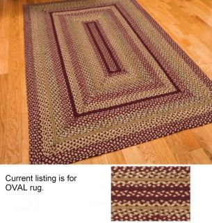 IHF Braided Jute Oval Rug Checkerberry Pattern Multiple Sizes