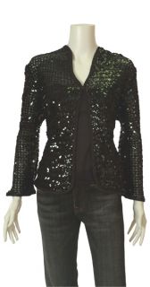 Ilana Wolf Black Sequins Eve Jacket Blazer Medium New