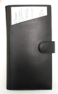Ili Black Leather Passport Travel Wallet Ticket Holder New