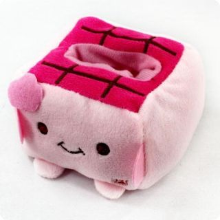  Tofu Plush Block Seat Stand Cell Phone Protect Cartoon Pink