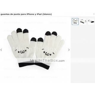 USD $ 6.31   Dot Gloves for iPhone and iPad (White),