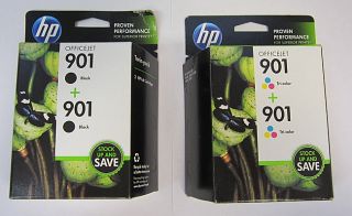 HP Combo Pack of 2 901 Blacks and 2 901 Tri Color Office Jet Ink