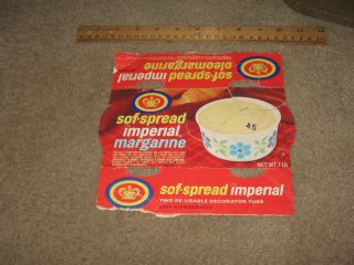 Vintage Food Imperial Margarine 1960s Butter Box Lever Brothers
