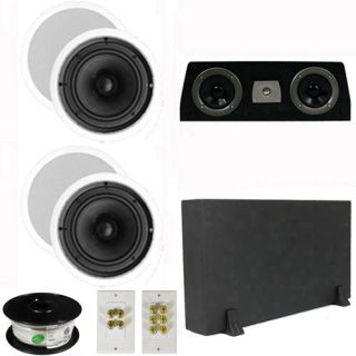 Home Theater 8 Ceiling Speakers, Center, 8 Powered Sub & More