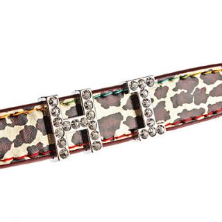  Rhinestone Hi Style Leopard Printing Collar for Dogs (Neck 15 24cm