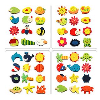 Wooden Cartoon Magnet Early Childhood Toys (12 Pack, Random Pattern