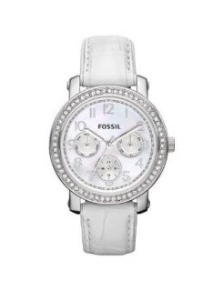 Fossil Womens ES2980 Imogene Leather Stainless Steel Watch New with