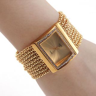 USD $ 18.99   Womens Diamond Bracelet Style Wrist Watch (Gold),