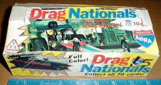 Drag Nationals Fleer Racing Bubble Gum RARE Empty Display Wax Box