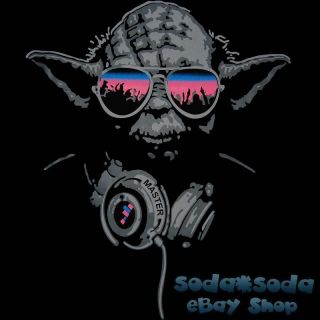 funny DJ YODA T SHIRT trance STAR WARS Club beats Party headphones hip