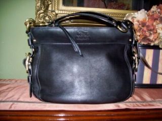 Coach Zoe Bag Original Edition Smooth Soft Black Leather 12671 XLNT