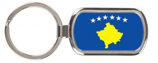 Kosovo Flag Keychain Free Personalized Engraving on Backside