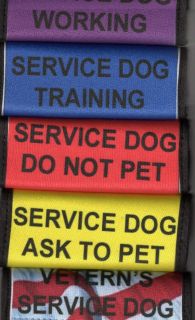 SERVICE DOG LEAD COVERS   use instead of vest patch THERAPY DOG LEAD