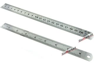 2X 200mm 8 inch Metric Metal Stainless Steel Ruler