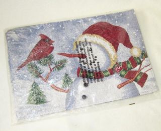  Of 4 Matching Holiday Snowmen Tapestry Placemats Christmas Snowman NIP