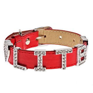 Justerbar Rhinestone LITB Style Collar til hunde (Assorted Color, Hals