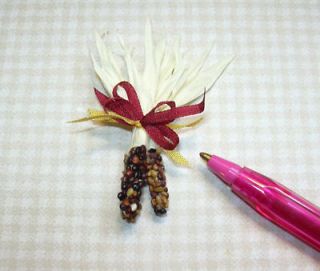 Miniature Indian Corn Door, Hanging Autumn DOLLHOUSE Miniatures 1/12