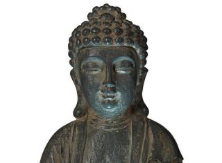 Seated Buddha Indoor Outdoor Tabletop Illuminated LED Water Fountain w