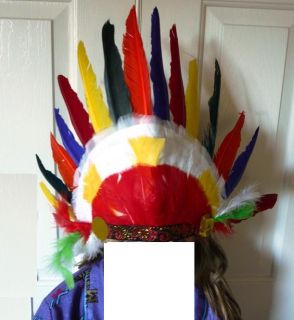 Indian Headband w Feathers Costume Dress Up Toy